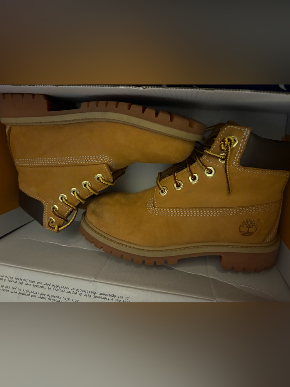 Timberland premium 6 inch waterproof boot wheat nubuck 13.5 youth